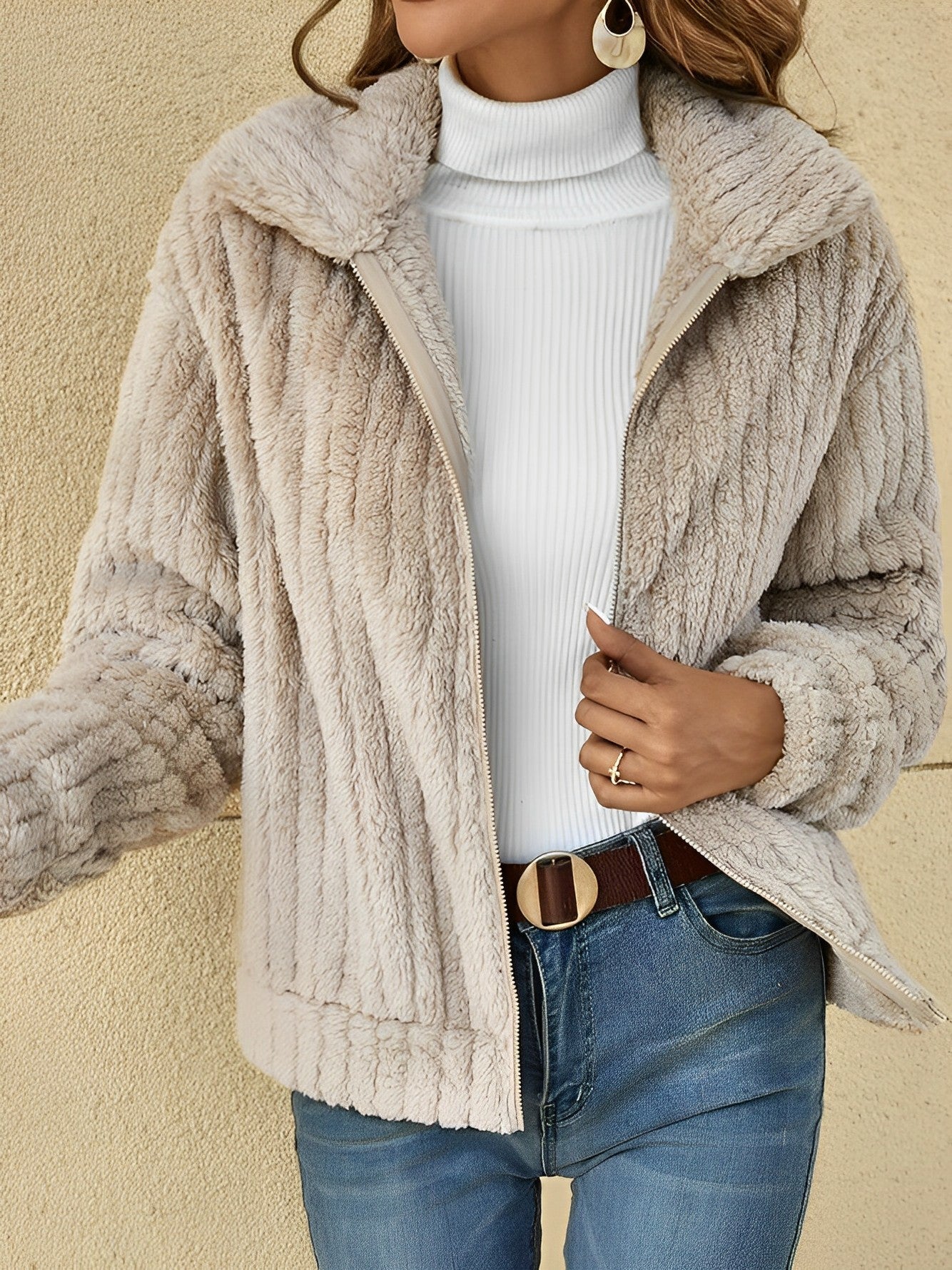 Elegant dames teddy-kåpe | Varme