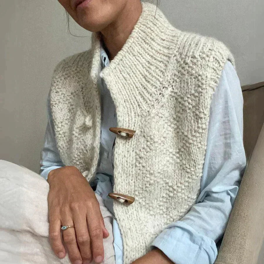 Stilig strikket vest for damer | Kort