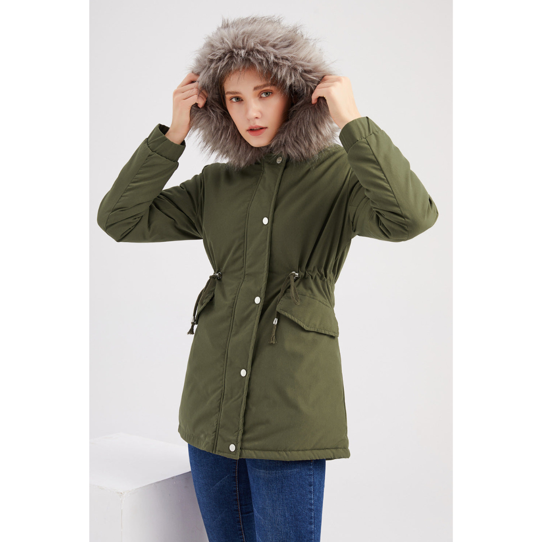 Dame Kapuze Vinter Parka Jakke | Varme