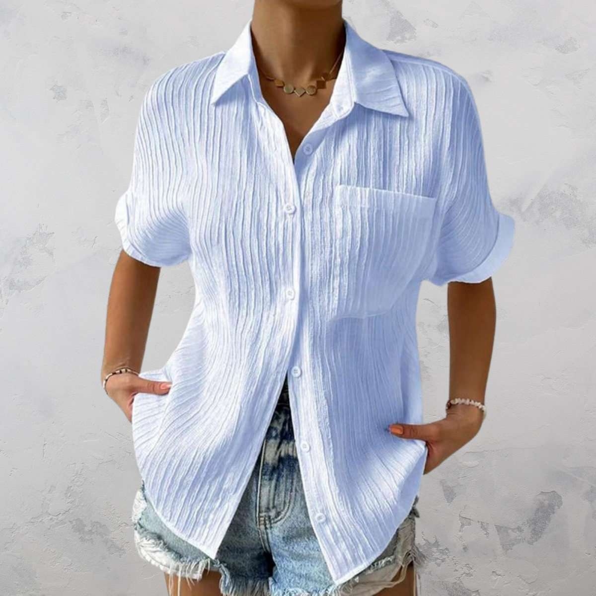 Alazic | Løs damebluse med knapper