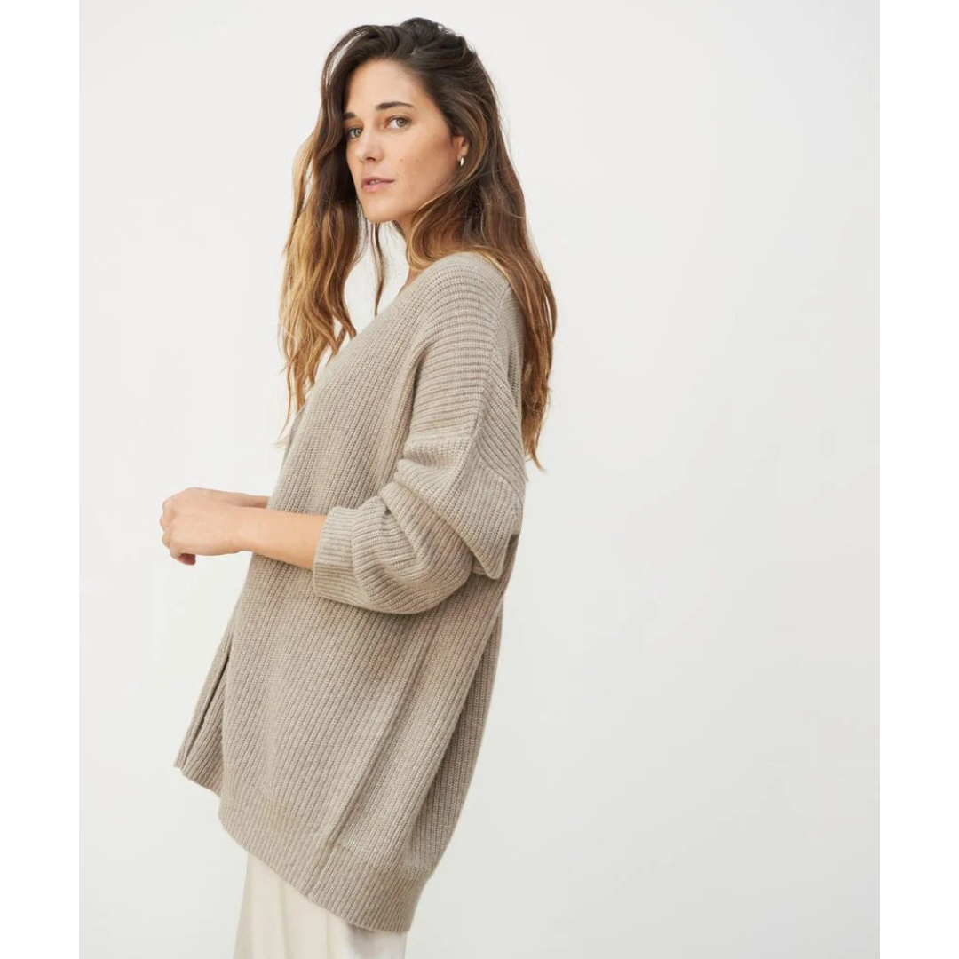 Araceli | Damelang Strikkjakke | Varm