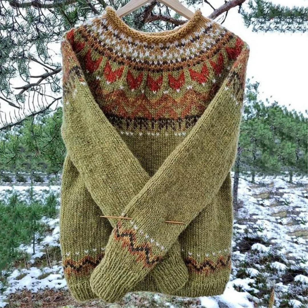 Dame Langarm Vinter Varme Genser | Rund Hals