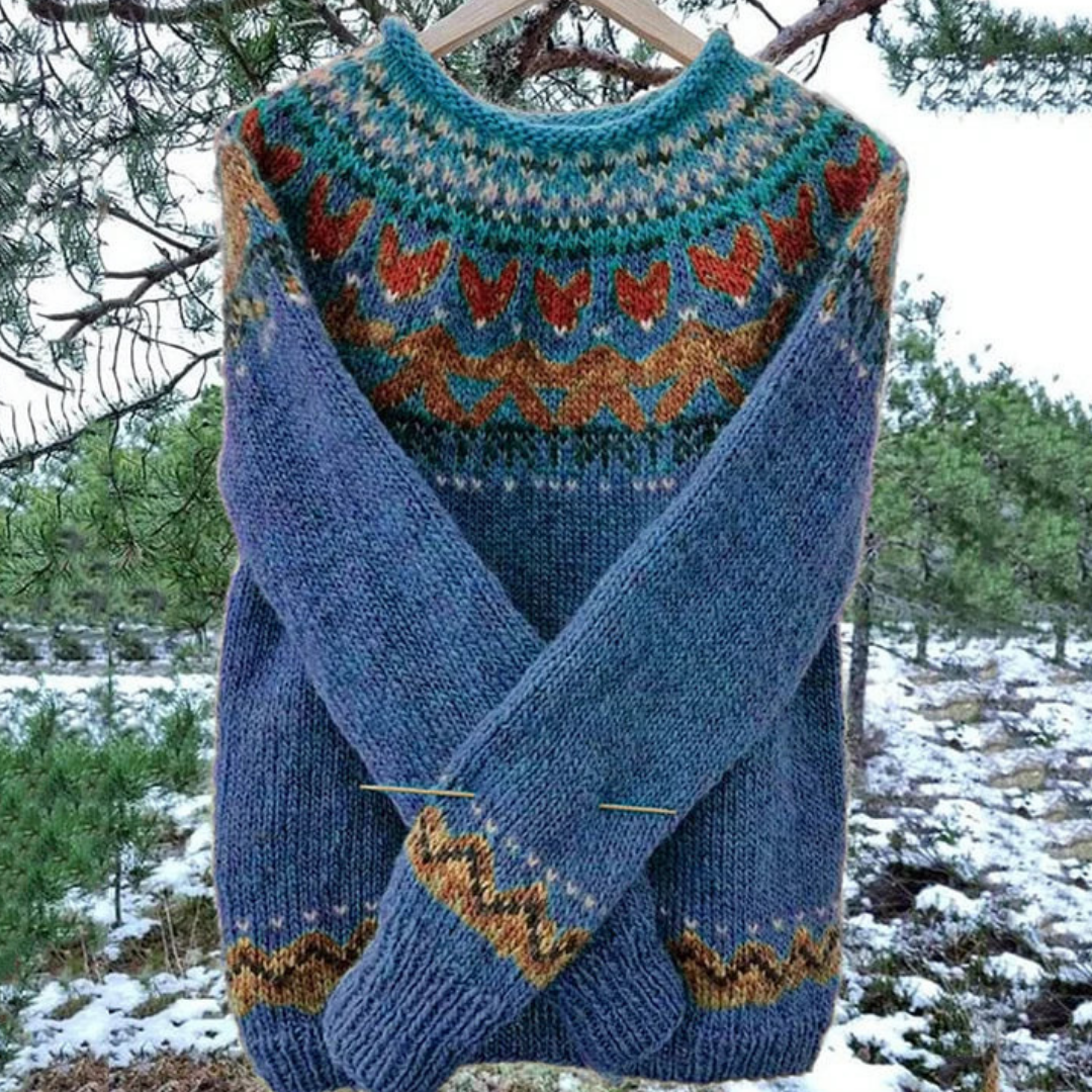 Dame Langarm Vinter Varme Genser | Rund Hals