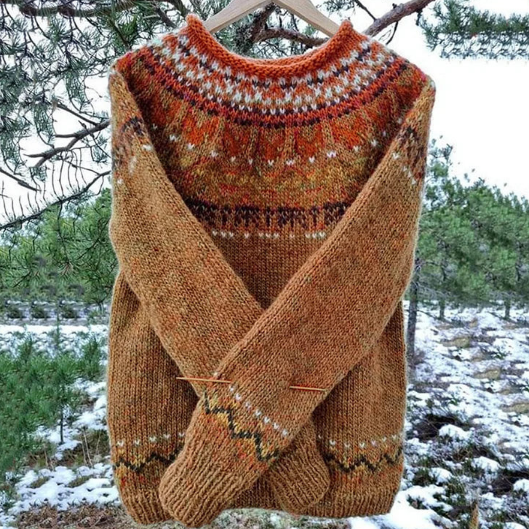 Dame Langarm Vinter Varme Genser | Rund Hals