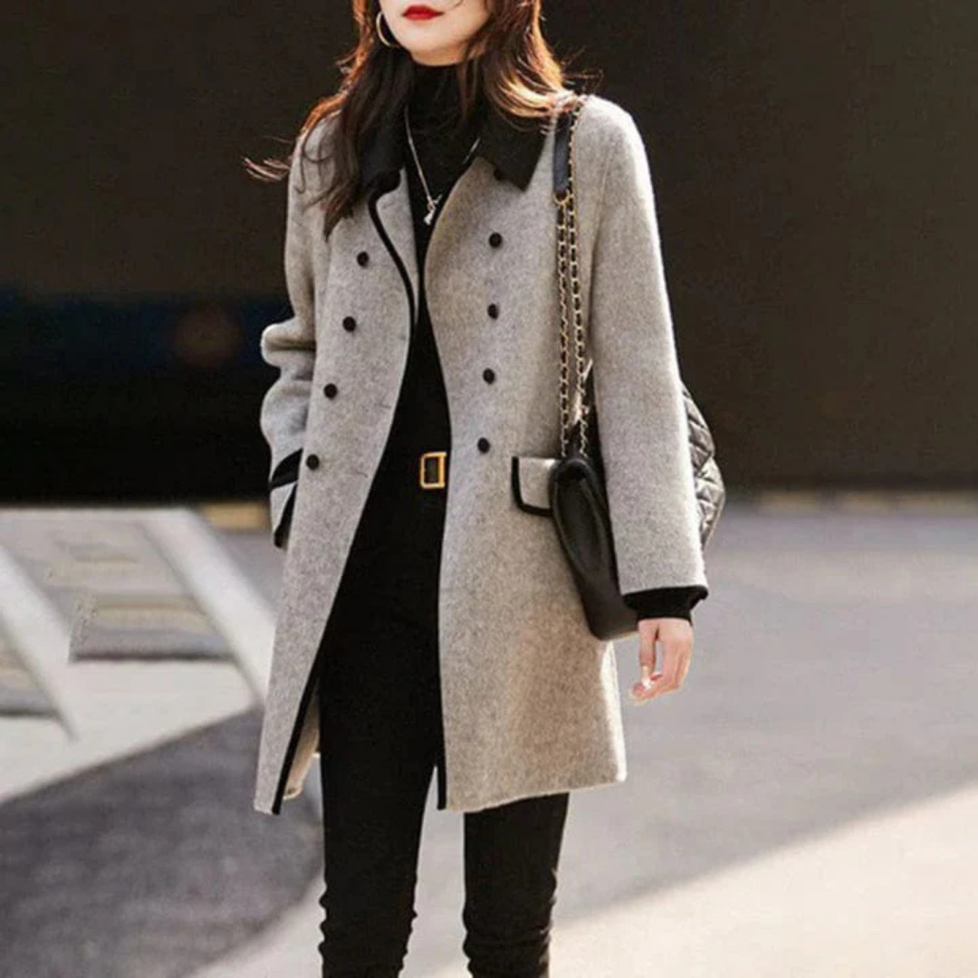 Damen Lange Vinter Trench Mantel | Langarm