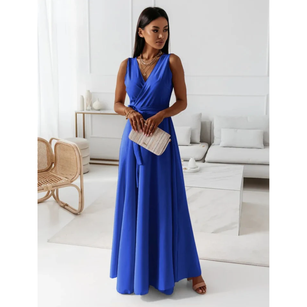 Damen V-Hals Uten Ermer Kjole | Maxi