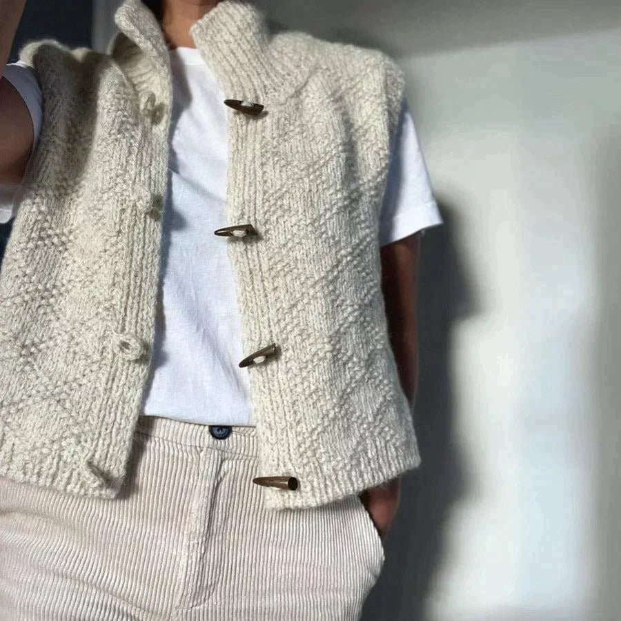Stilig strikket vest for damer | Kort