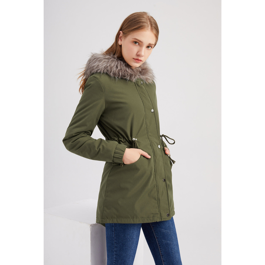 Dame Kapuze Vinter Parka Jakke | Varme