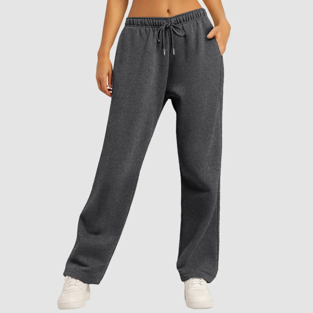 Damen Avslappet Passform Bred Joggebukse | Høy Midje