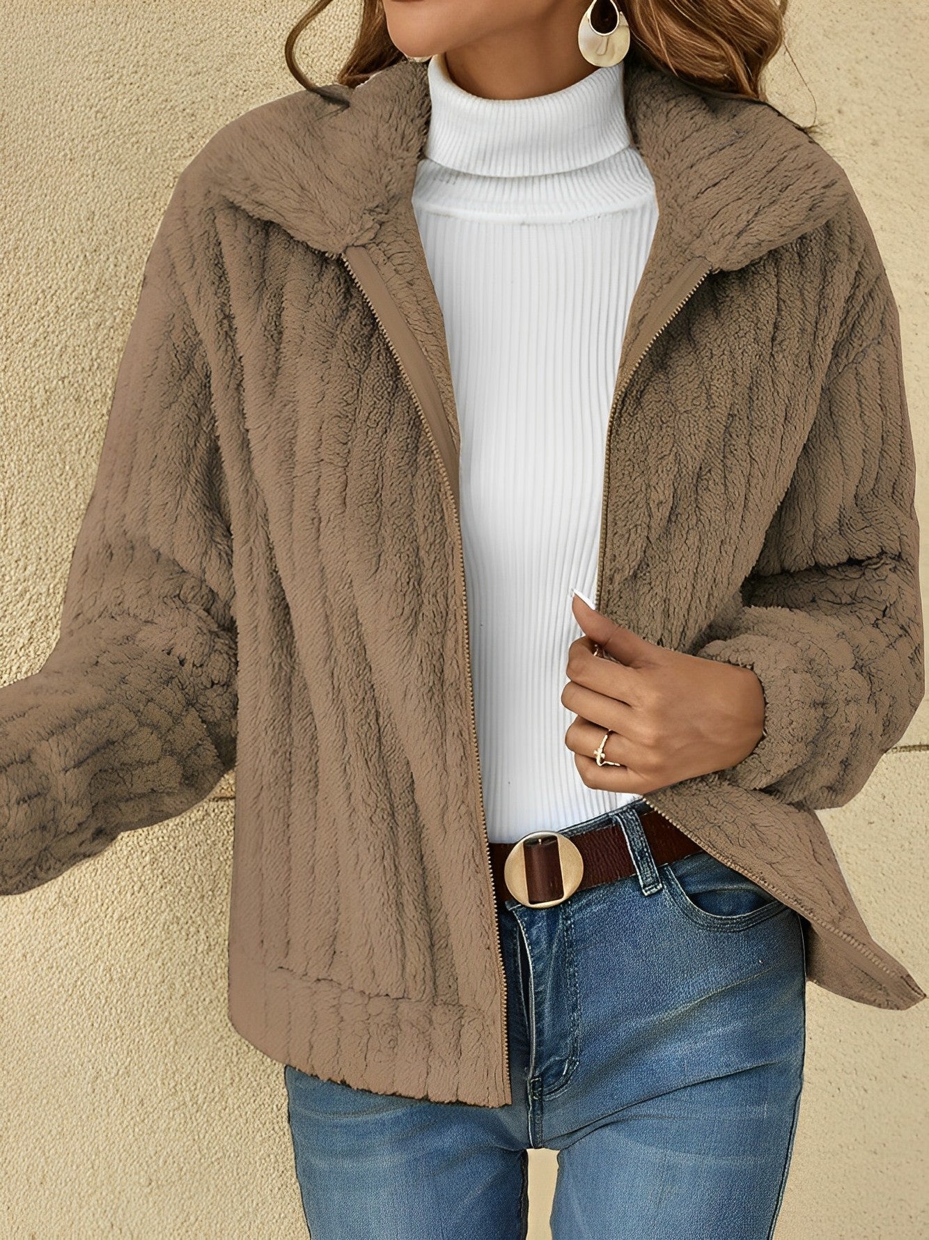Elegant dames teddy-kåpe | Varme