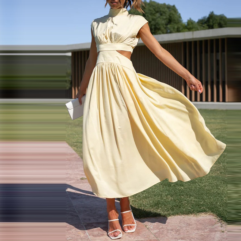 Juni | Damen Lang Elegantes Maxikjole