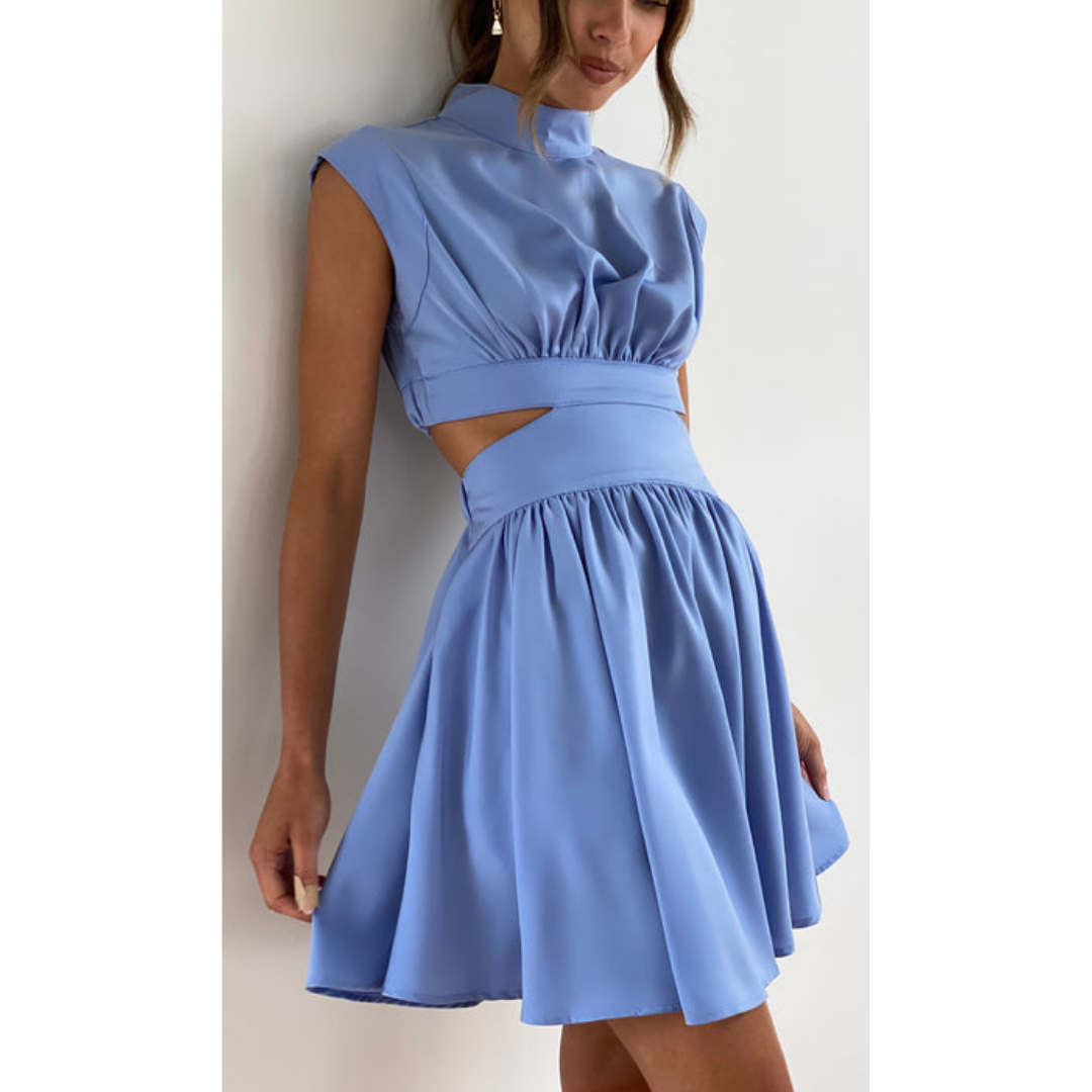 Damen Høyhalset Cutout Kjole | Midi