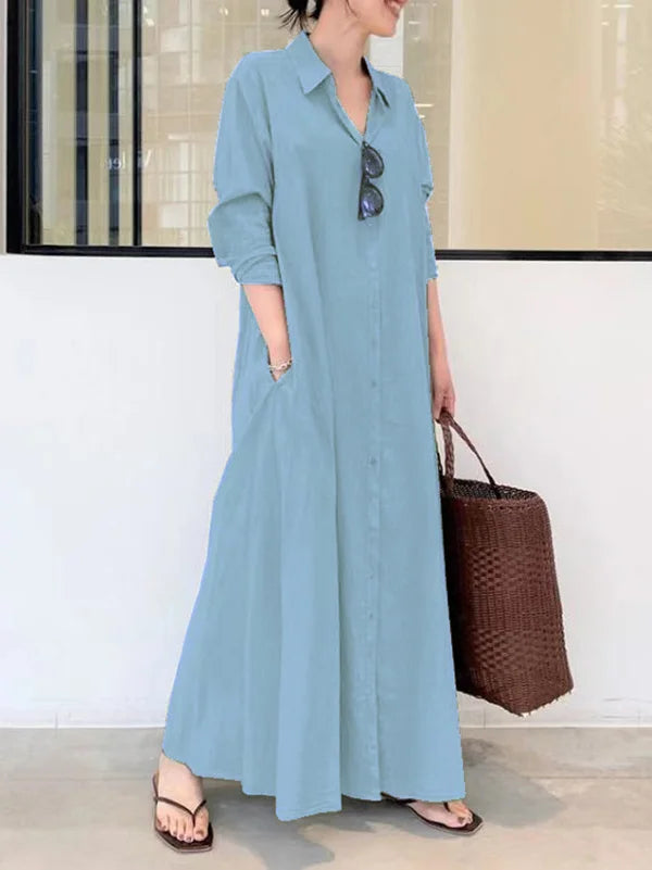 Stellania | Solide Farge Maxi Damekjole