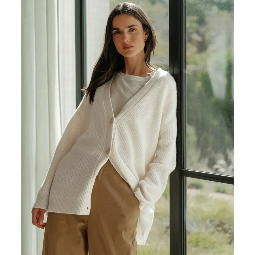 Araceli | Damelang Strikkjakke | Varm