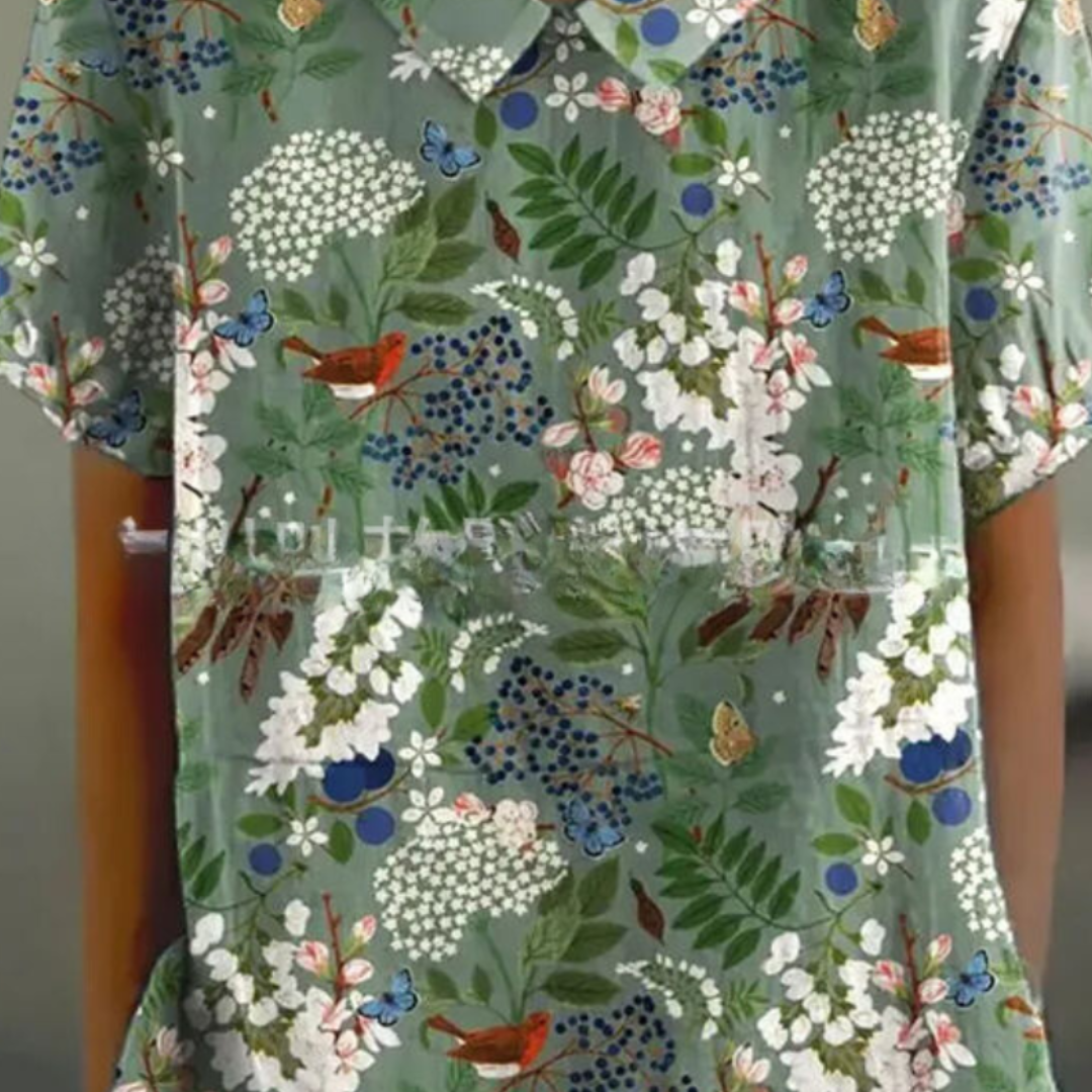 Damen Elegant Blomsterbluse | Sommer