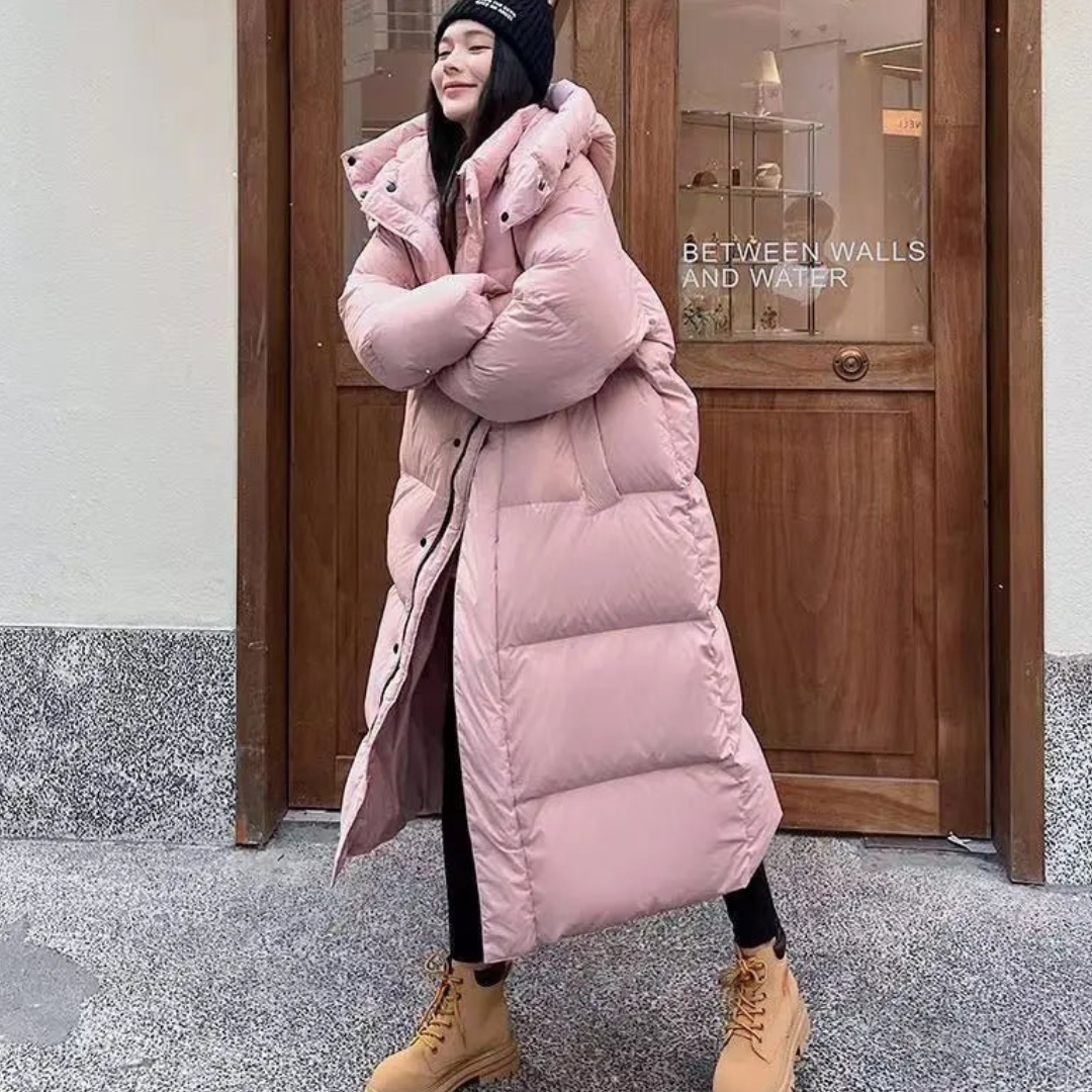 Dame Lang Vinter Puffer Dunjakke | Hette