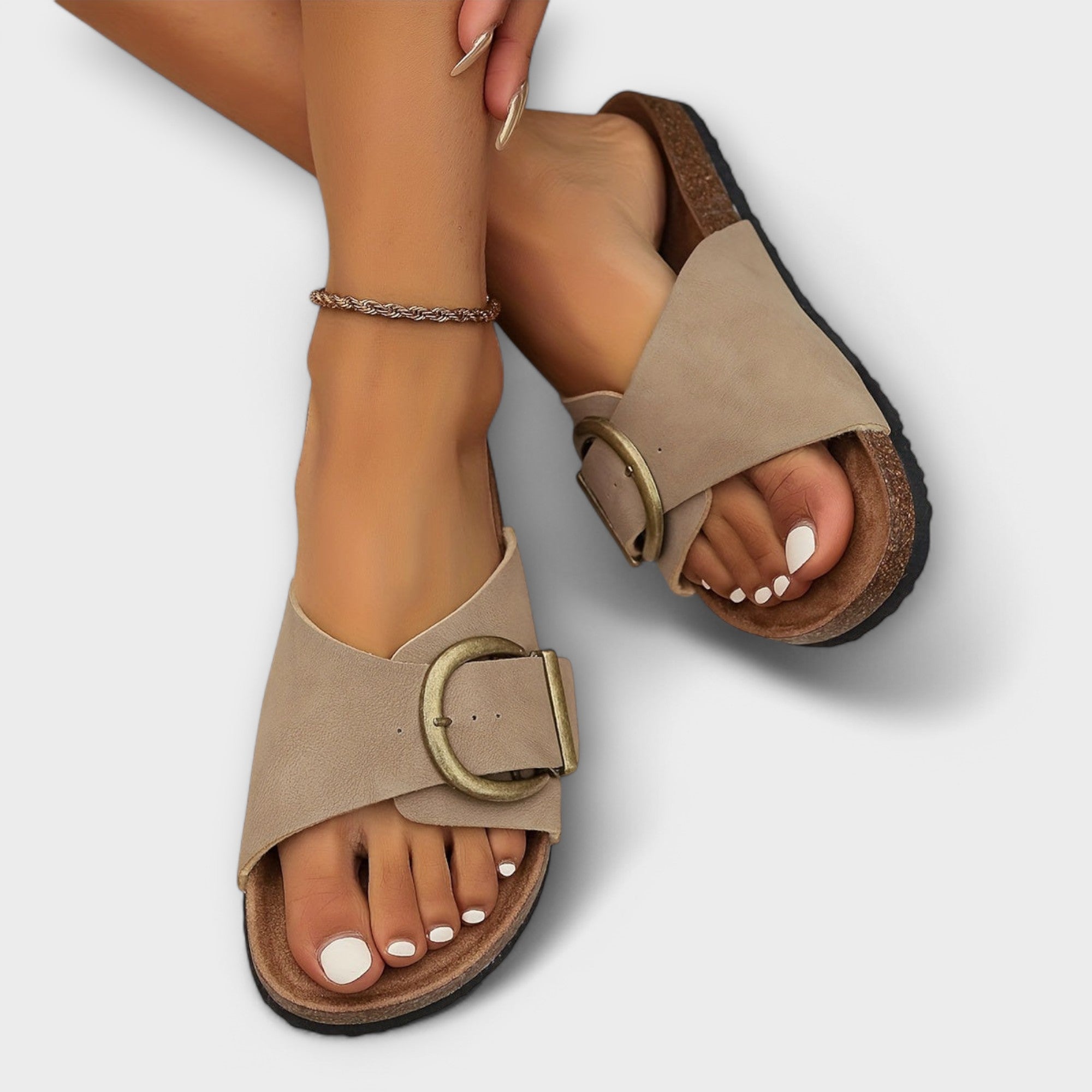 Margie - Dame Kork Sandaler med Spenne Design