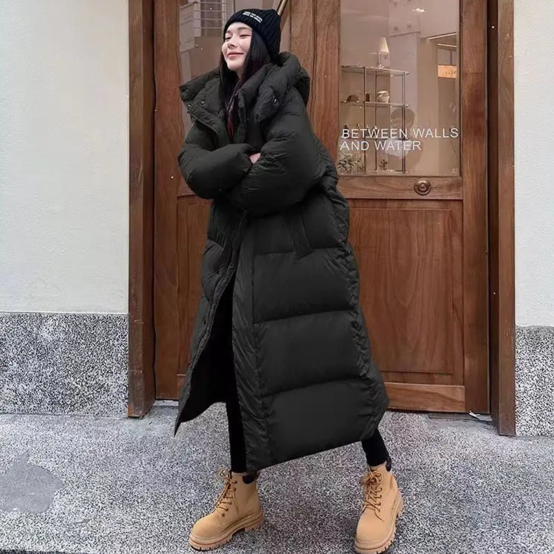 Dame Lang Vinter Puffer Dunjakke | Hette