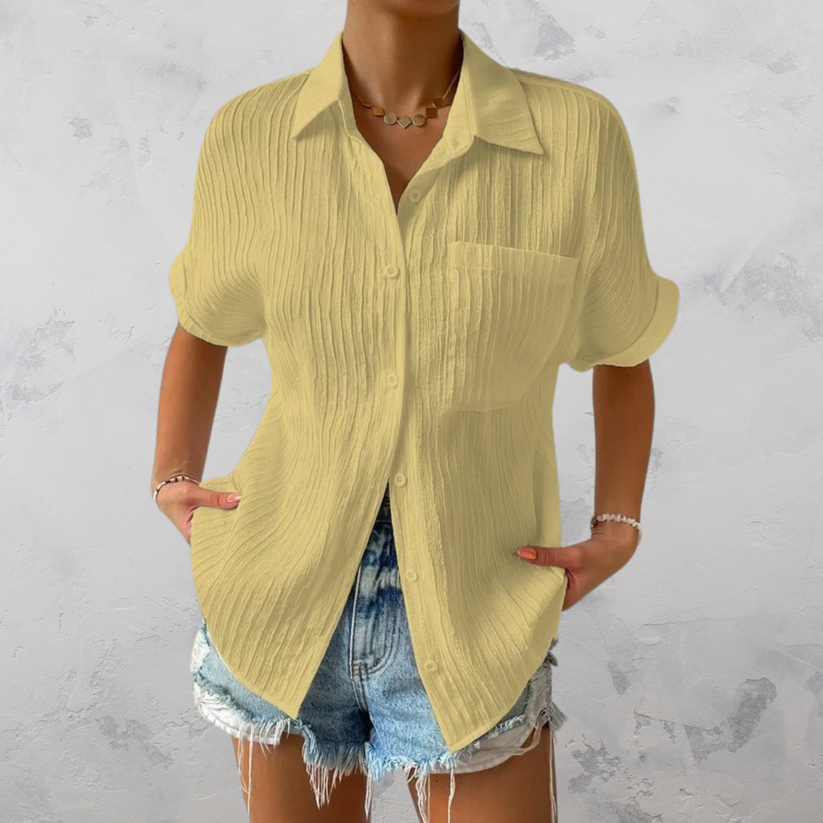 Alazic | Løs damebluse med knapper