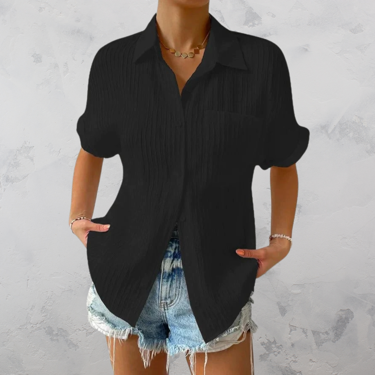 Alazic | Løs damebluse med knapper