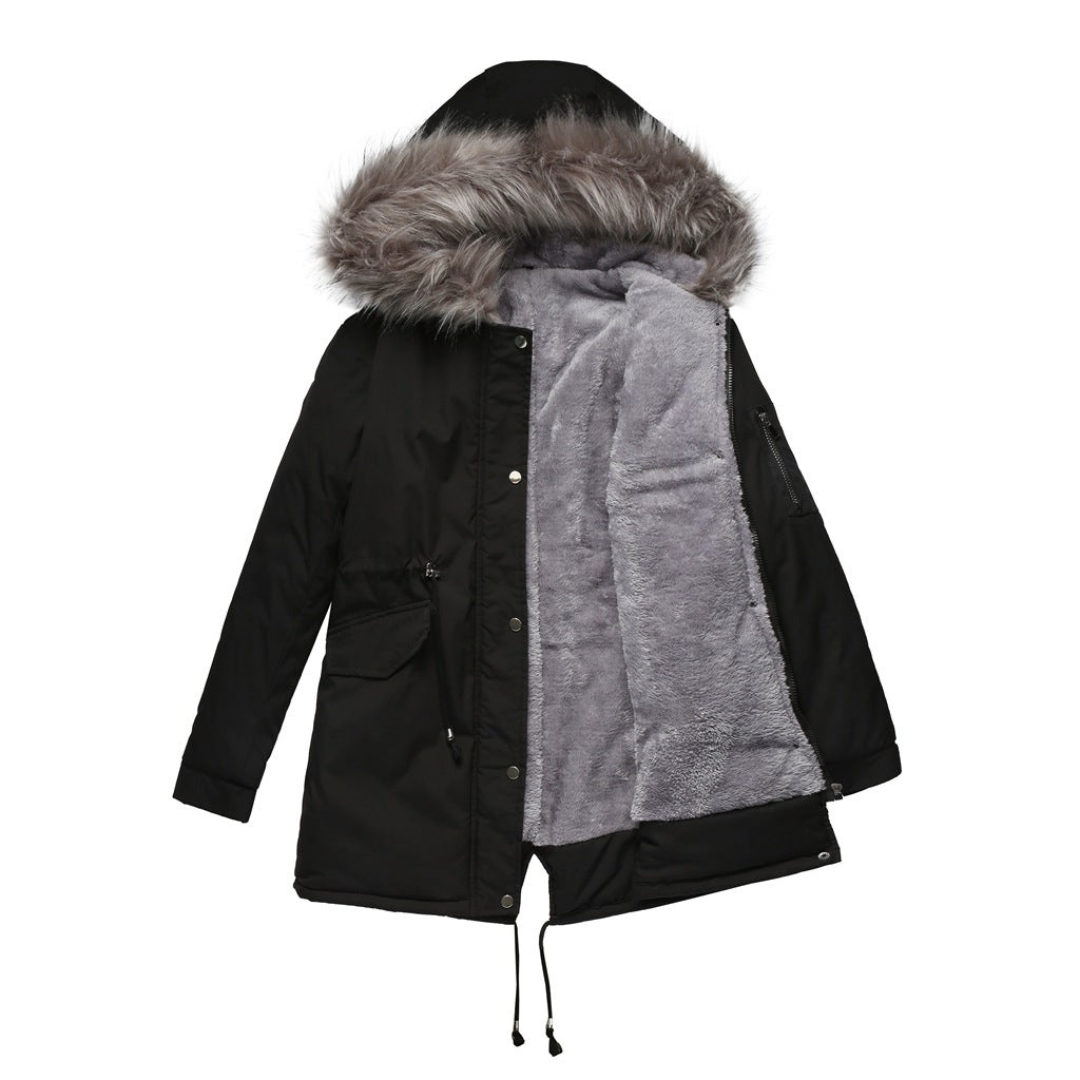 Dame Kapuze Vinter Parka Jakke | Varme