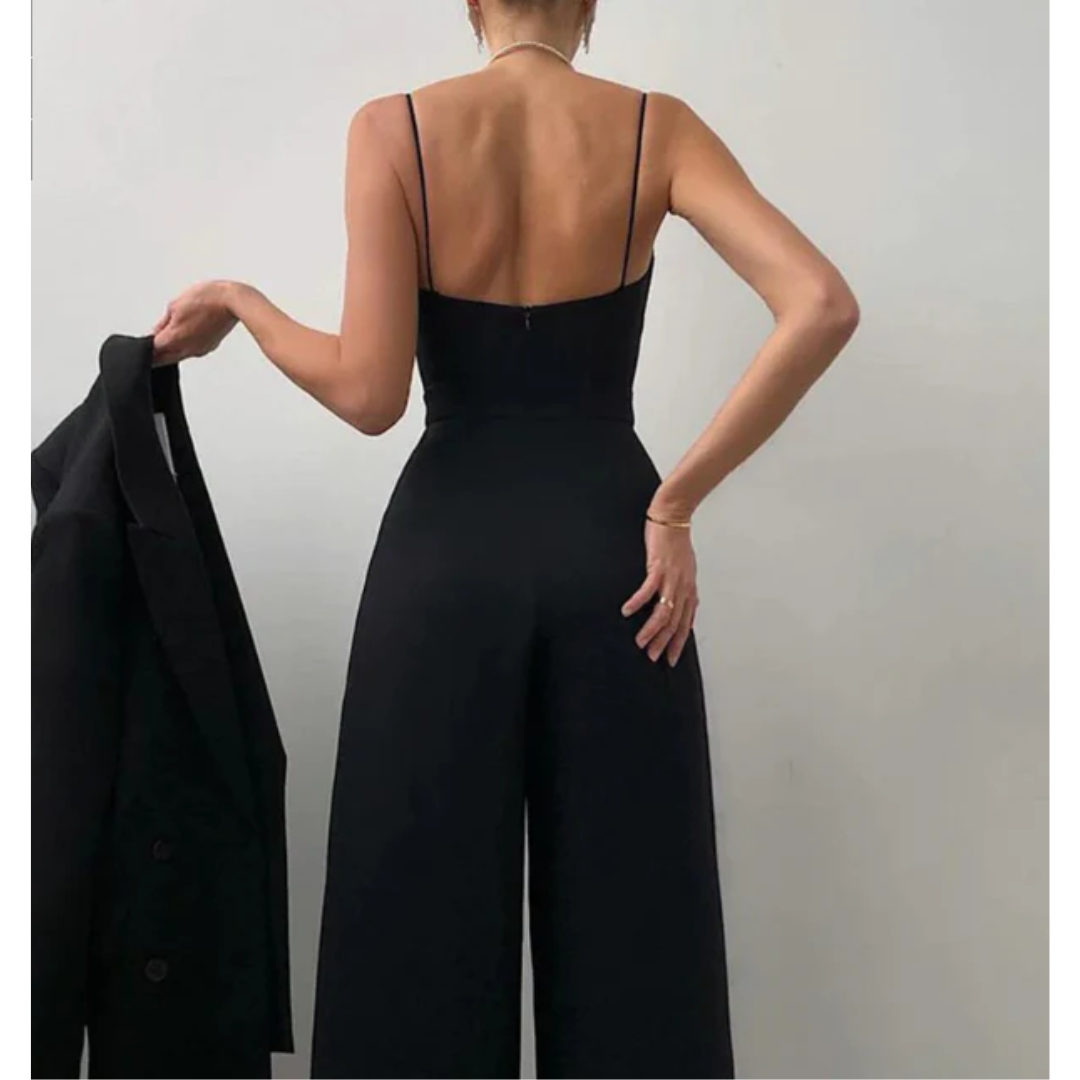 Dame Elegant Vid Beina Jumpsuit | Spaghettistropper