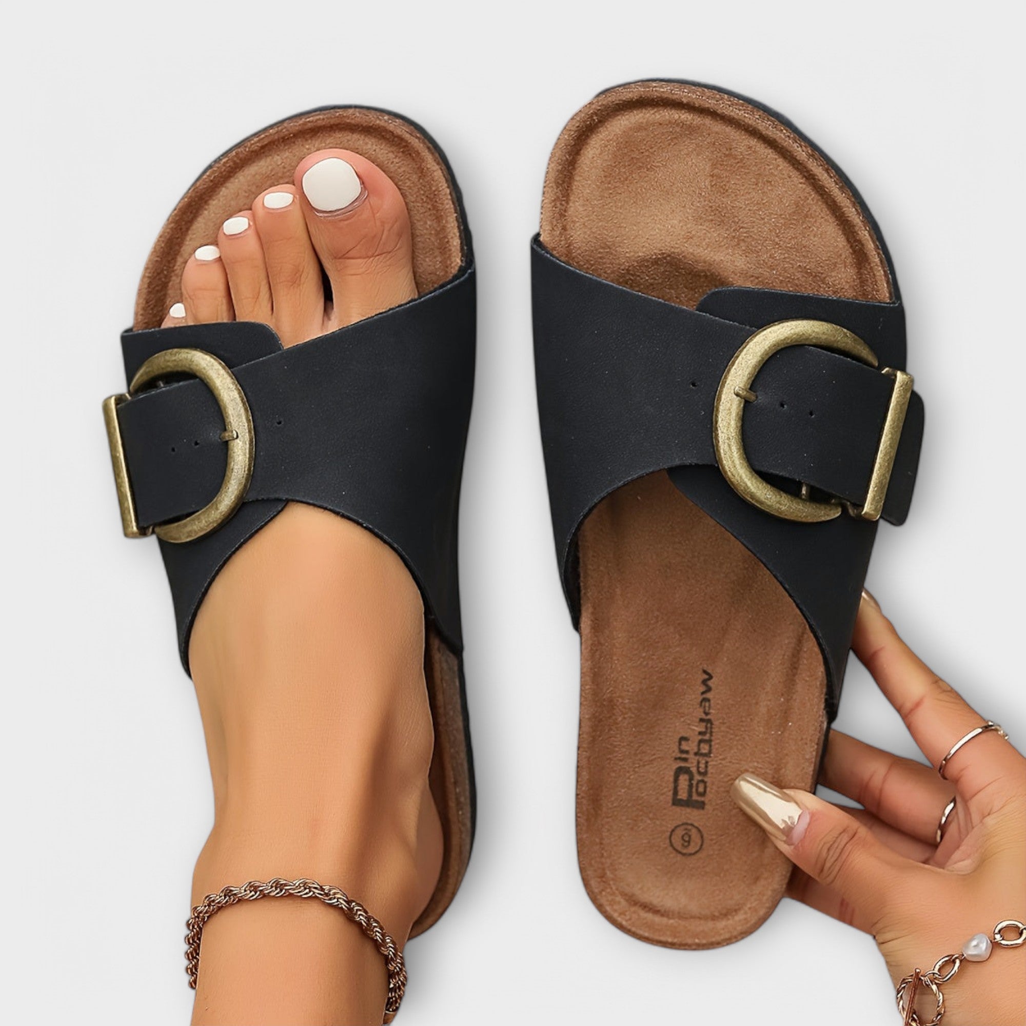 Margie - Dame Kork Sandaler med Spenne Design