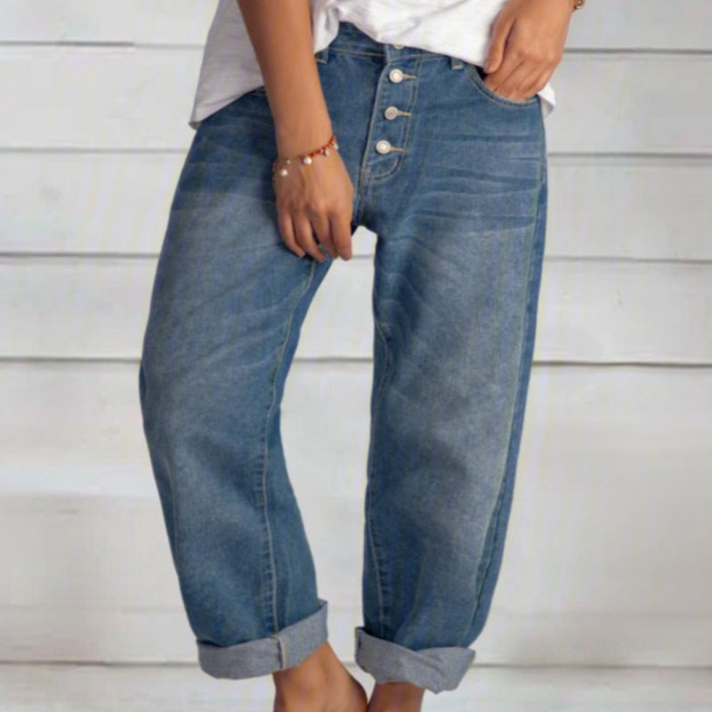 Corbine | Designer Bred Damejeans | Blå