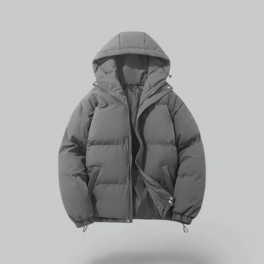 Unisex Puffer Kort Hettejakke | Glidelås