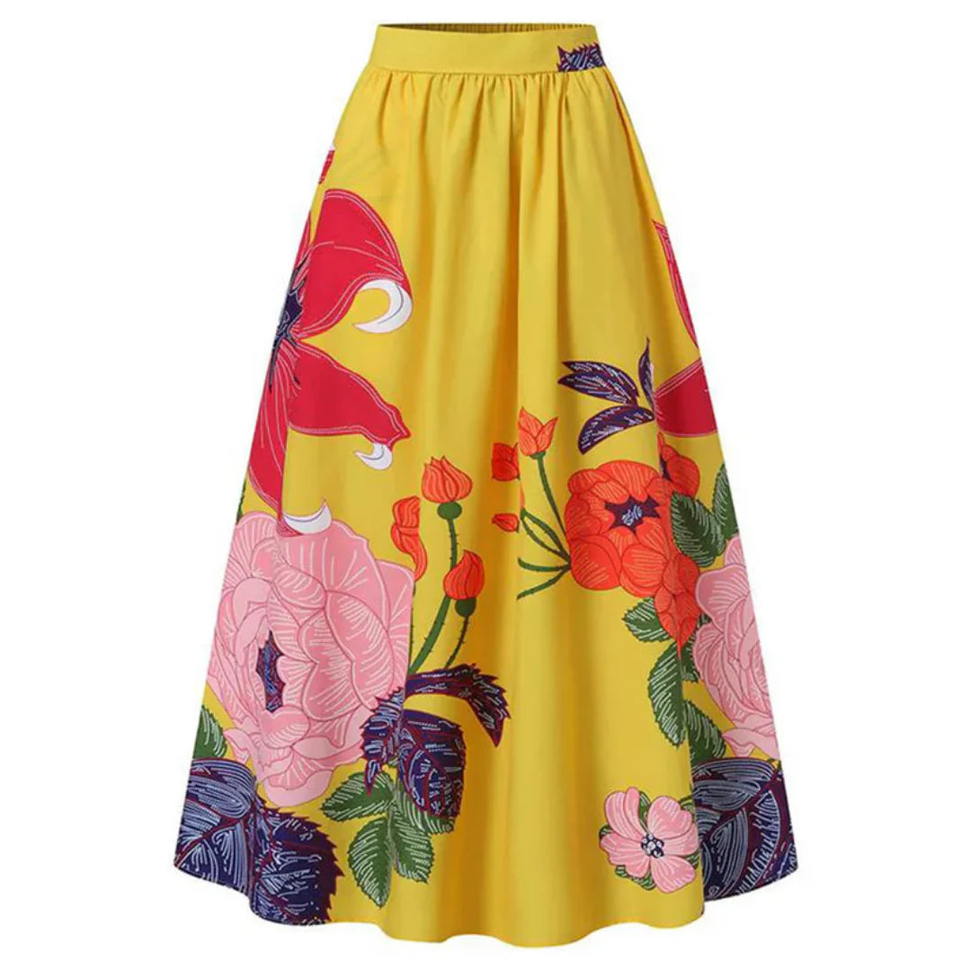 Damen Høytaljert Blomster Mønster Skjørt | Elegant