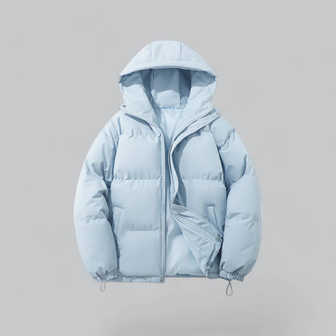 Unisex Puffer Kort Hettejakke | Glidelås