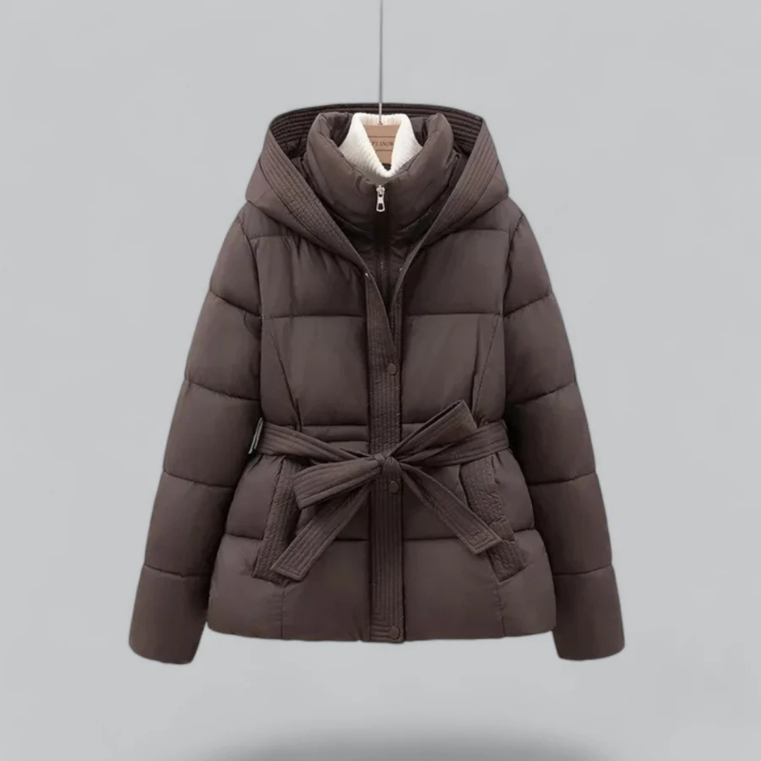 Damen Vinter Puffer Belte Hette Jakke | Korte