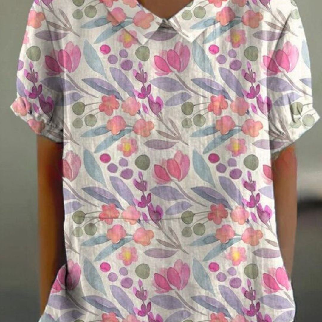 Damen Elegant Blomsterbluse | Sommer