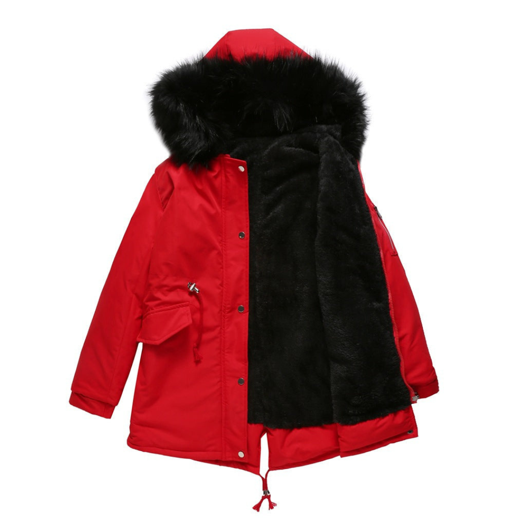 Dame Kapuze Vinter Parka Jakke | Varme