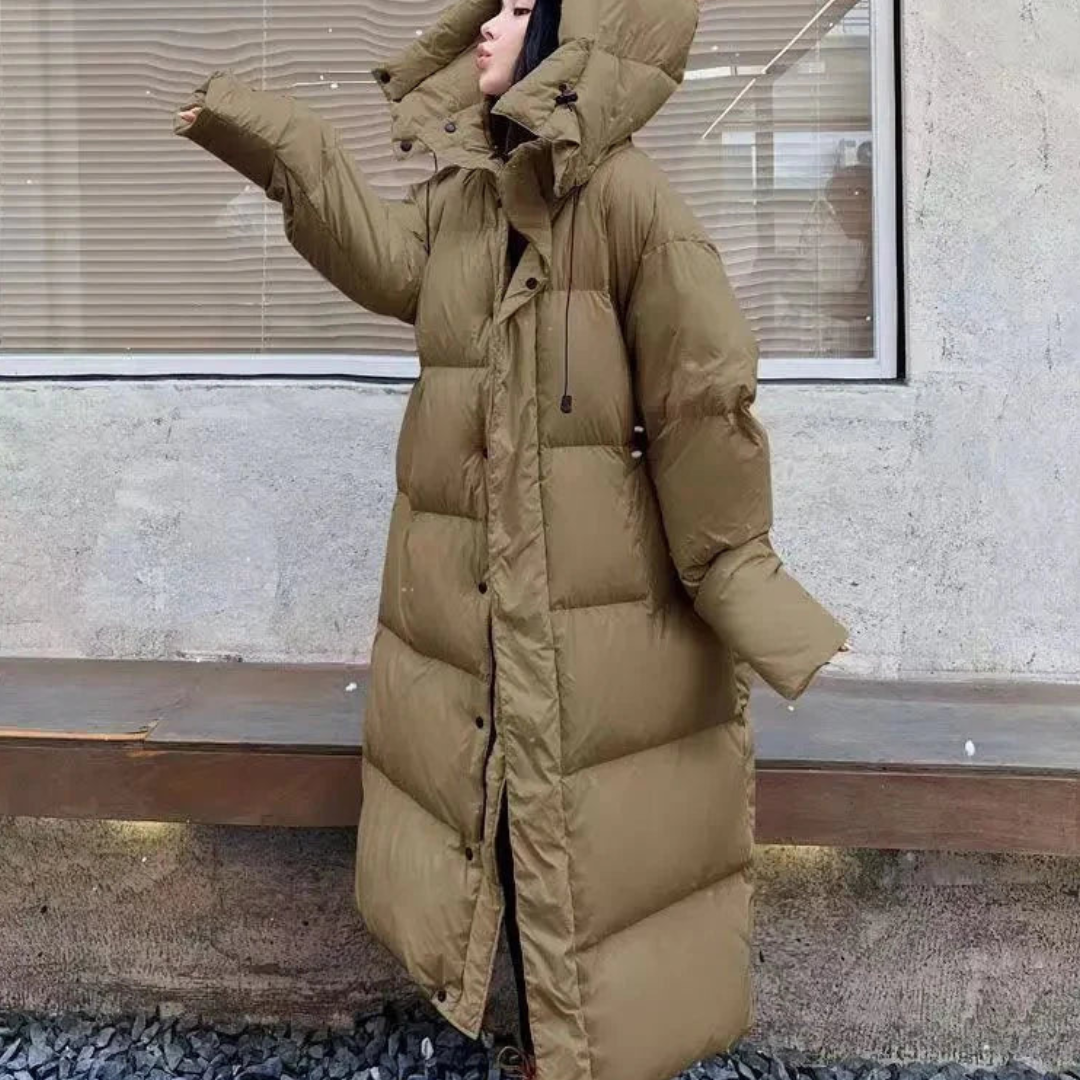 Dame Lang Vinter Puffer Dunjakke | Hette