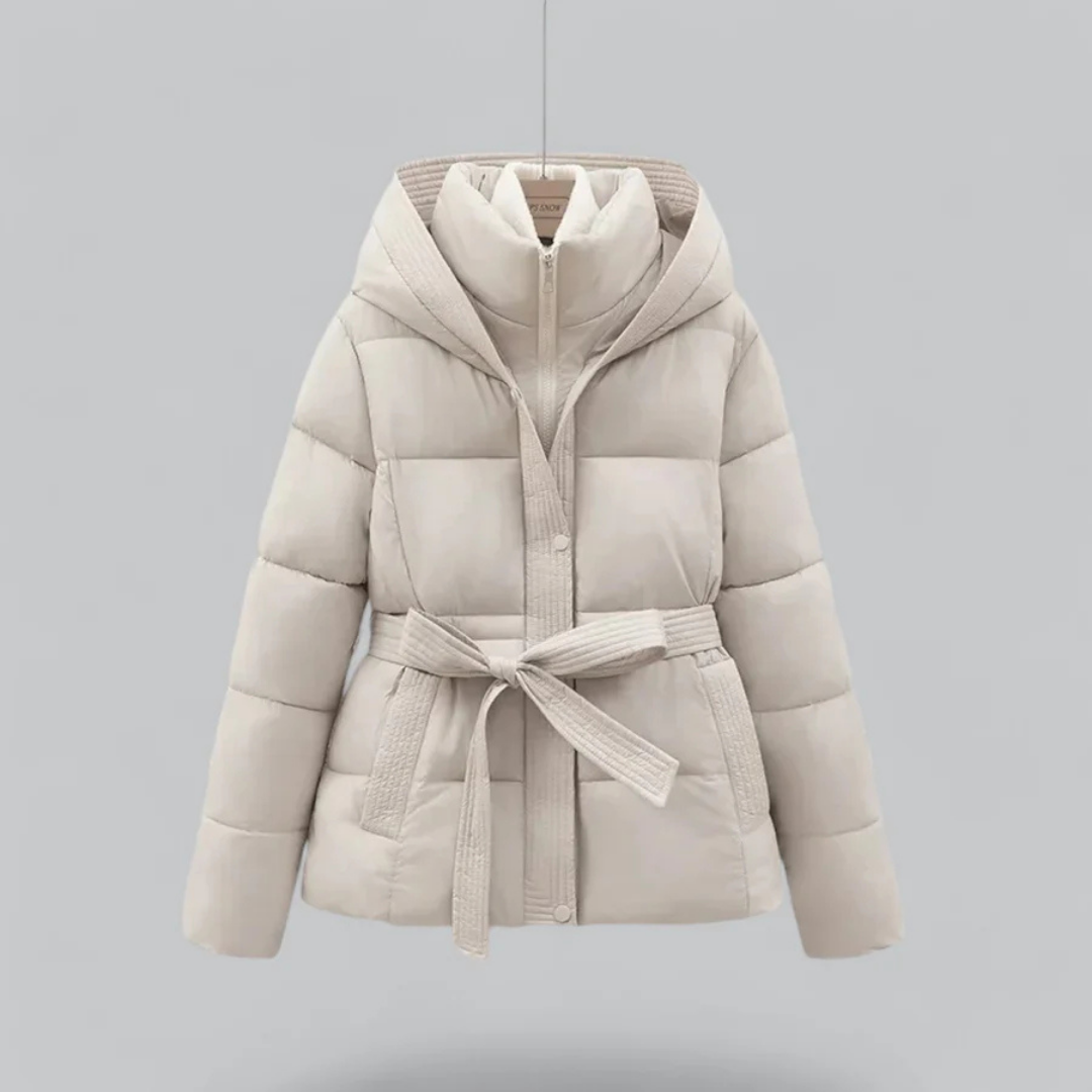 Damen Vinter Puffer Belte Hette Jakke | Korte