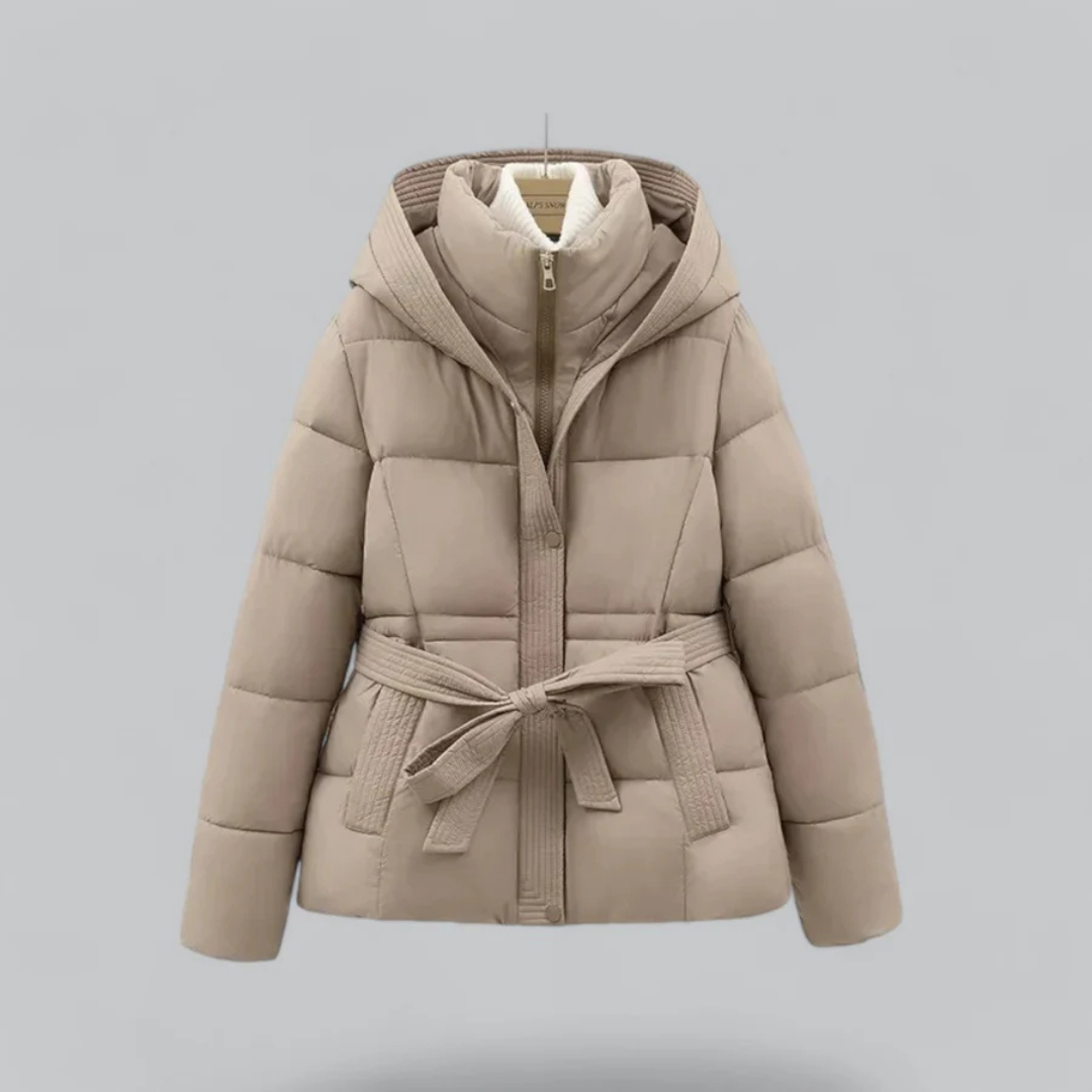 Damen Vinter Puffer Belte Hette Jakke | Korte