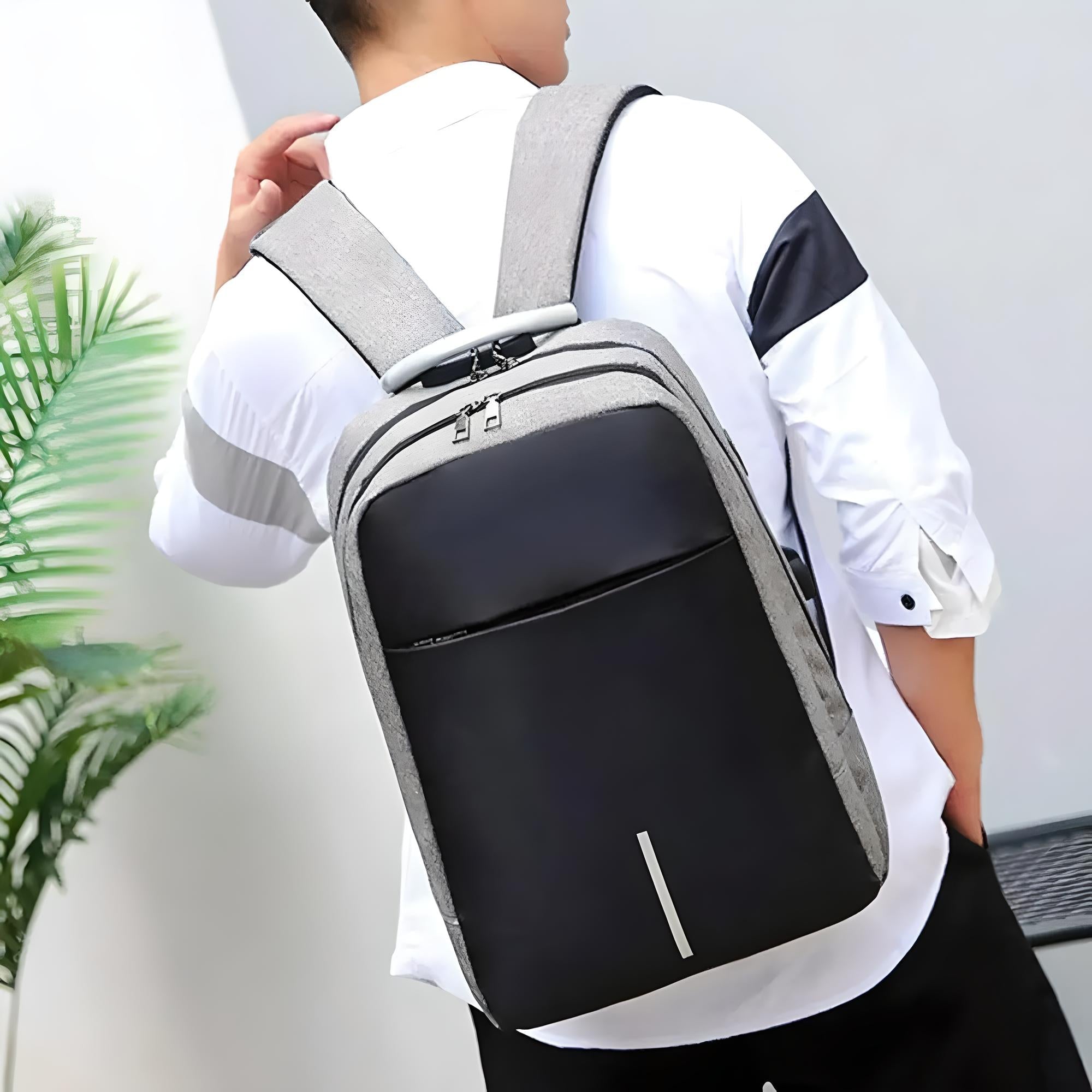 Moderne polstret unisex reise ryggsekk | Glidelås