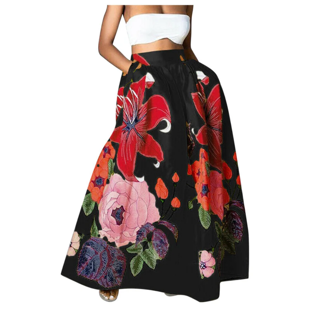 Damen Høytaljert Blomster Mønster Skjørt | Elegant