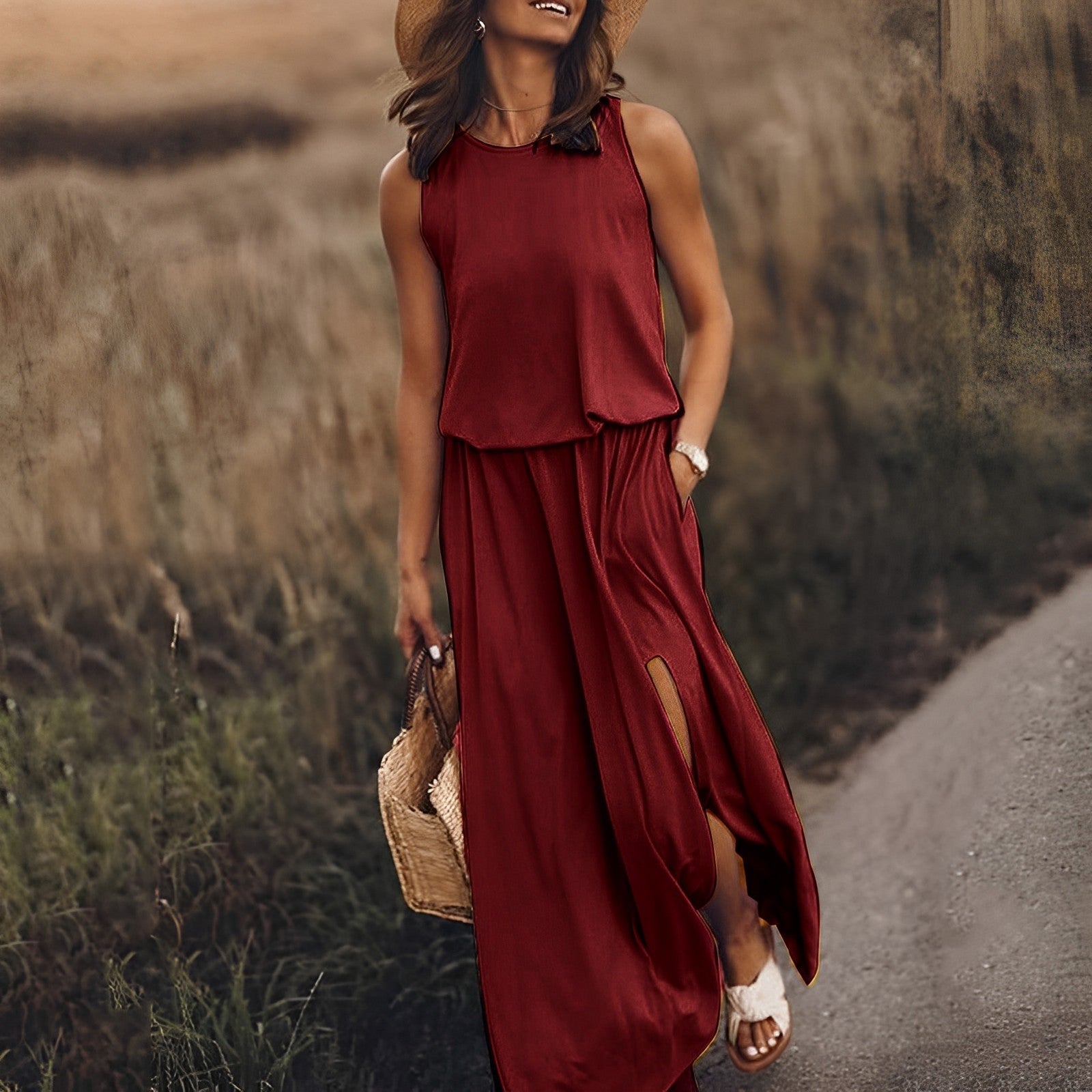Heather | Elegant fargerik damekjole