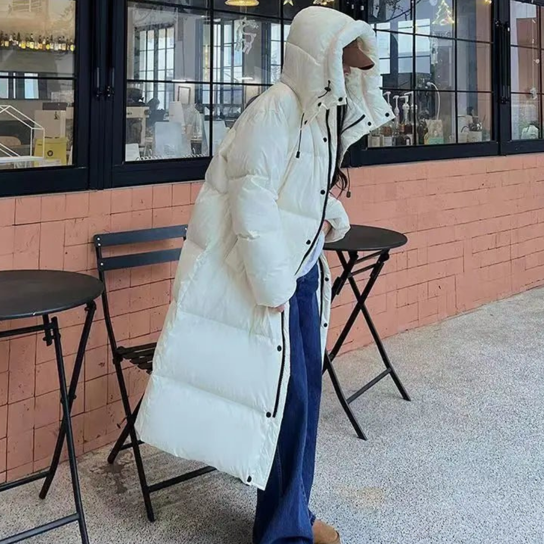 Damen Lange Vinter Puffer Dunjakke | Hette