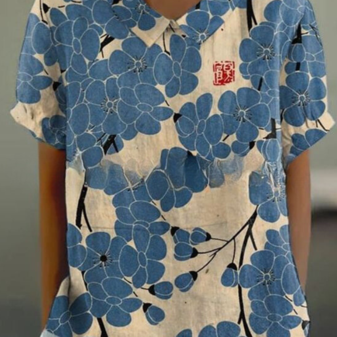 Damen Elegant Blomsterbluse | Sommer