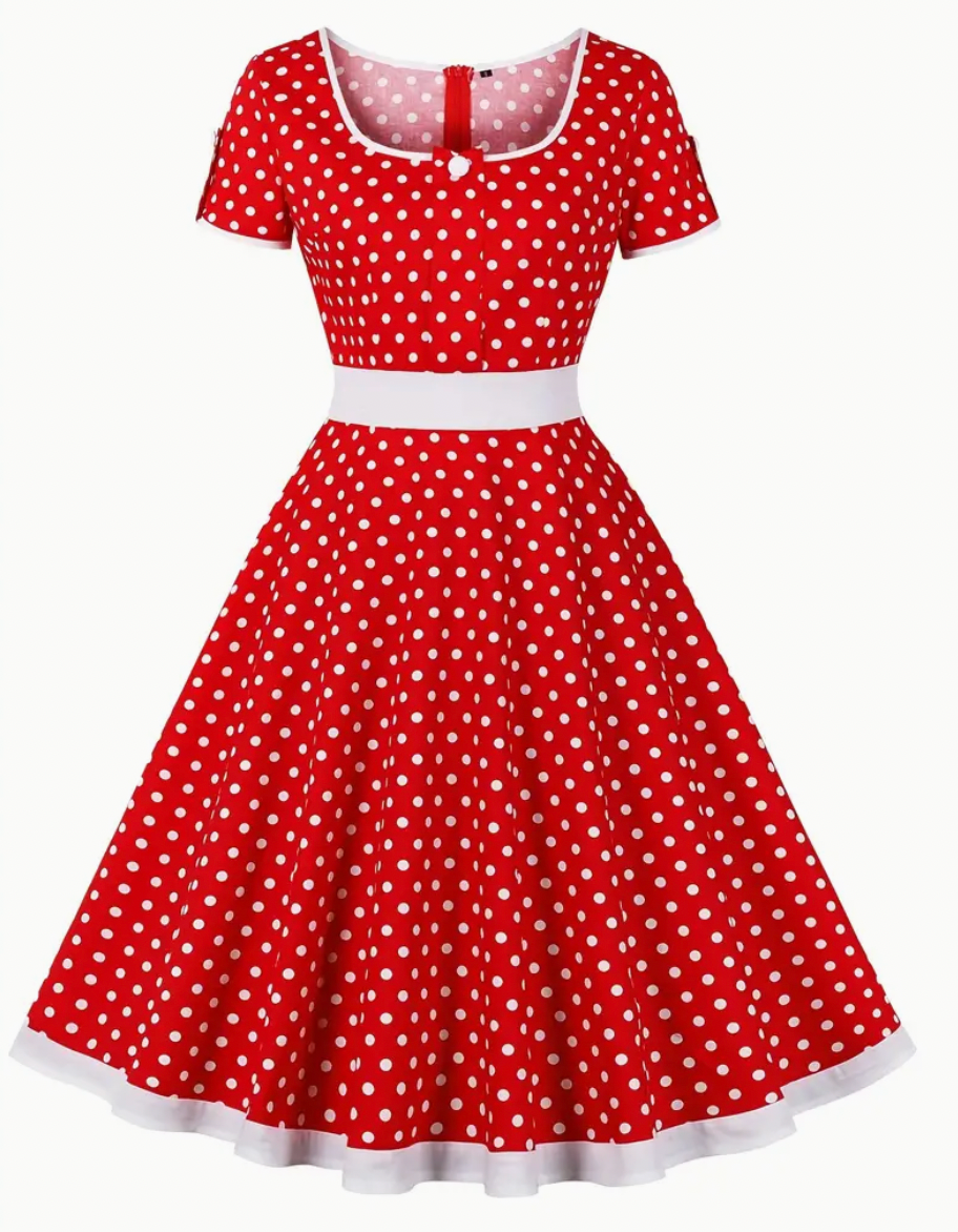Romina | Vakker Vintage Prikket Damekjole