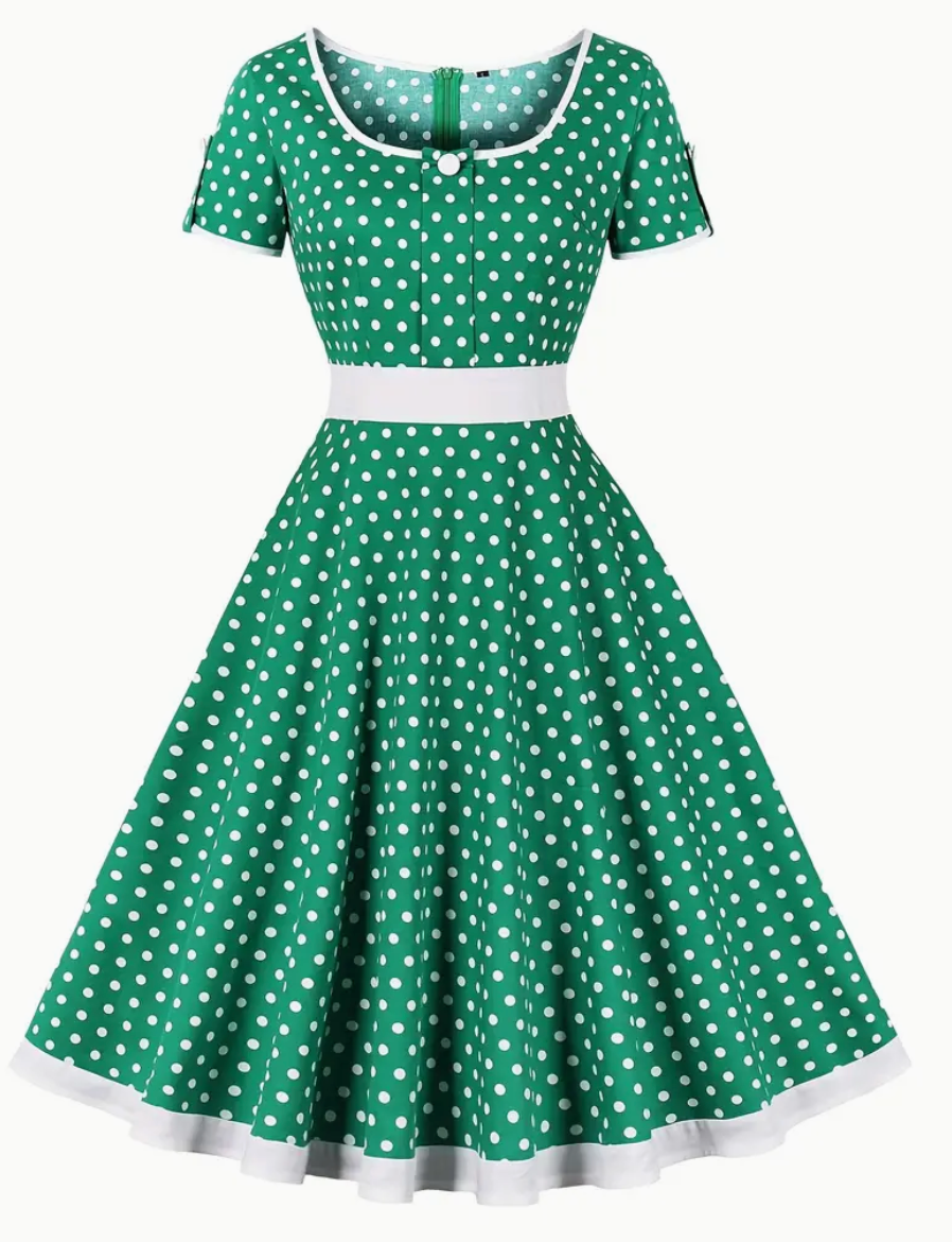 Romina | Vakker Vintage Prikket Damekjole