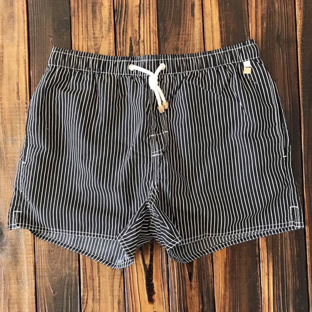 Stripete Badeshorts Med Snor For Herrer | Stilig
