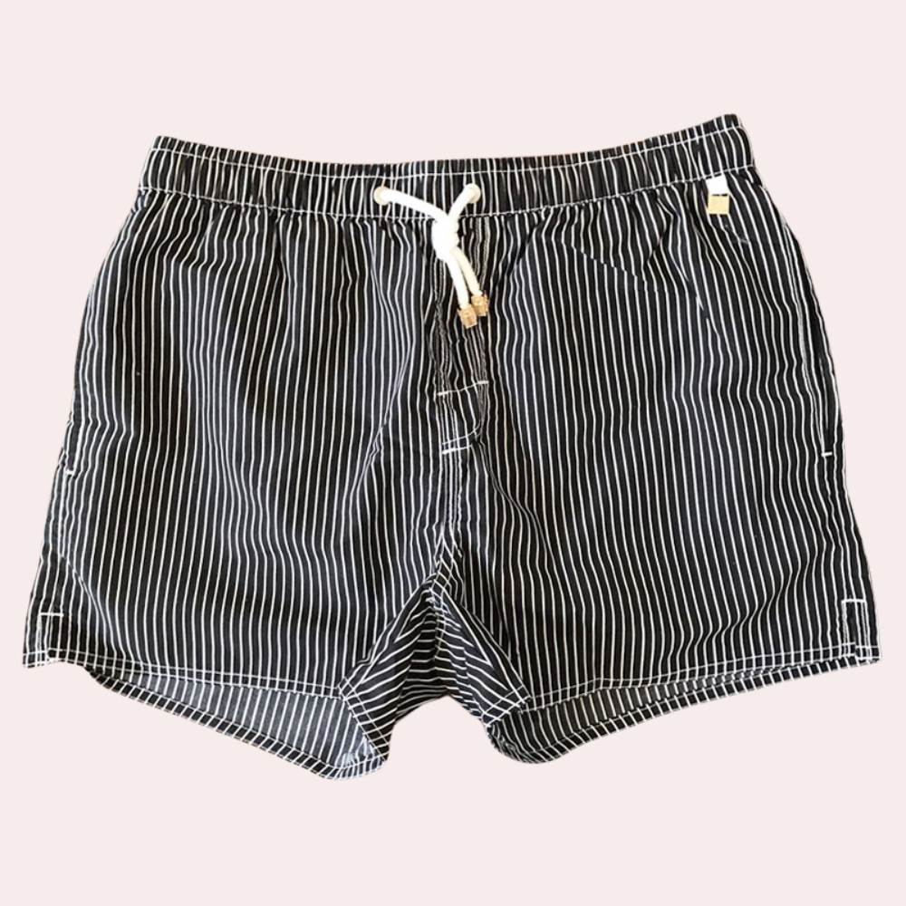 Stripete Badeshorts Med Snor For Herrer | Stilig