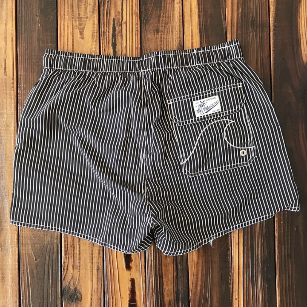 Stripete Badeshorts Med Snor For Herrer | Stilig