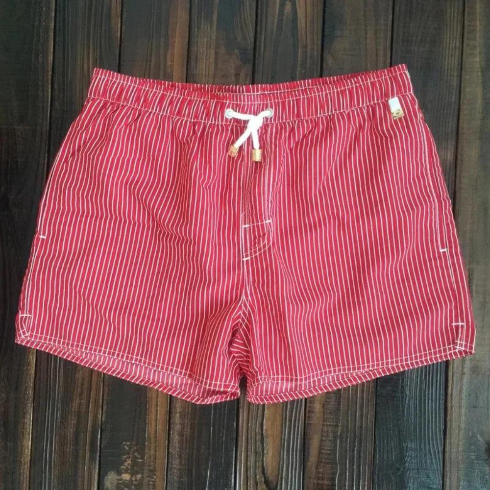 Stripete Badeshorts Med Snor For Herrer | Stilig