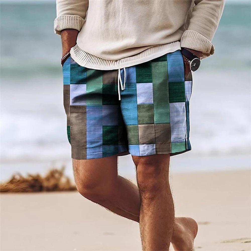 Sommershorts med Geometrisk Print for Herrer | Flerfarget