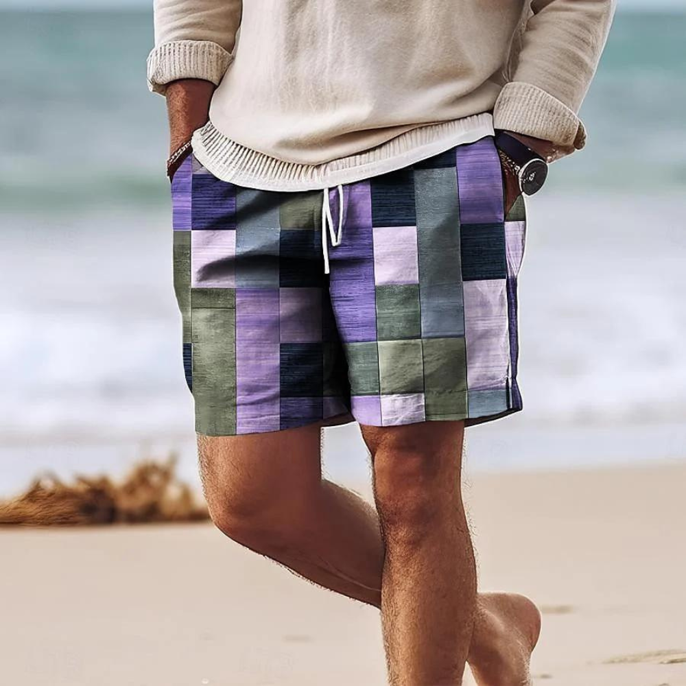 Sommershorts med Geometrisk Trykk for Herrer | Flerfarget